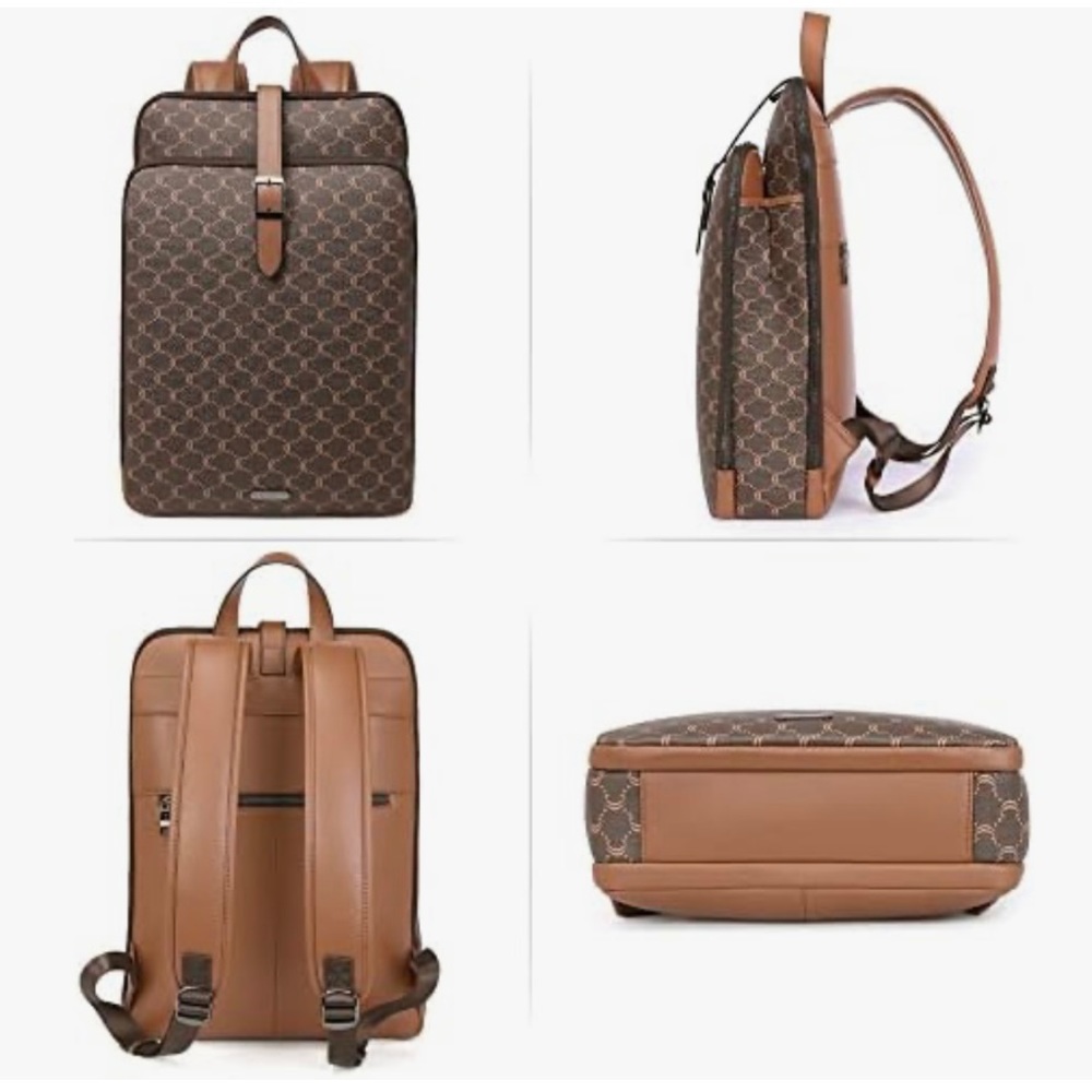 CLUCI Leather Laptop Backpack for Women 15.6 Inch Computer Travel Large Business - Picture 5 of 16